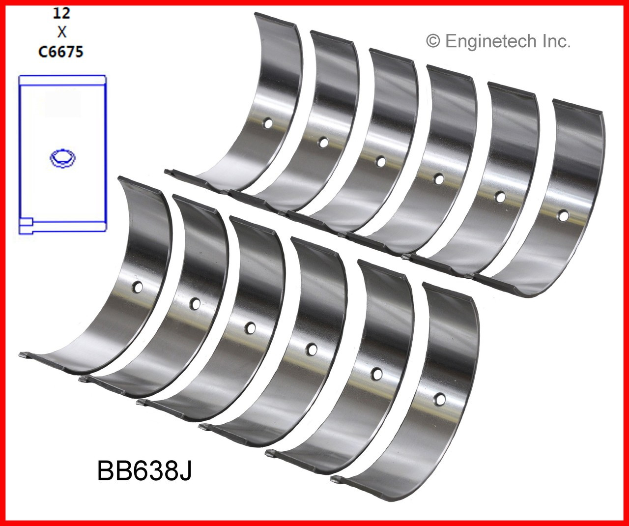 2007 Jeep Wrangler 3.8L Engine Connecting Rod Bearing Set BB638J.P615