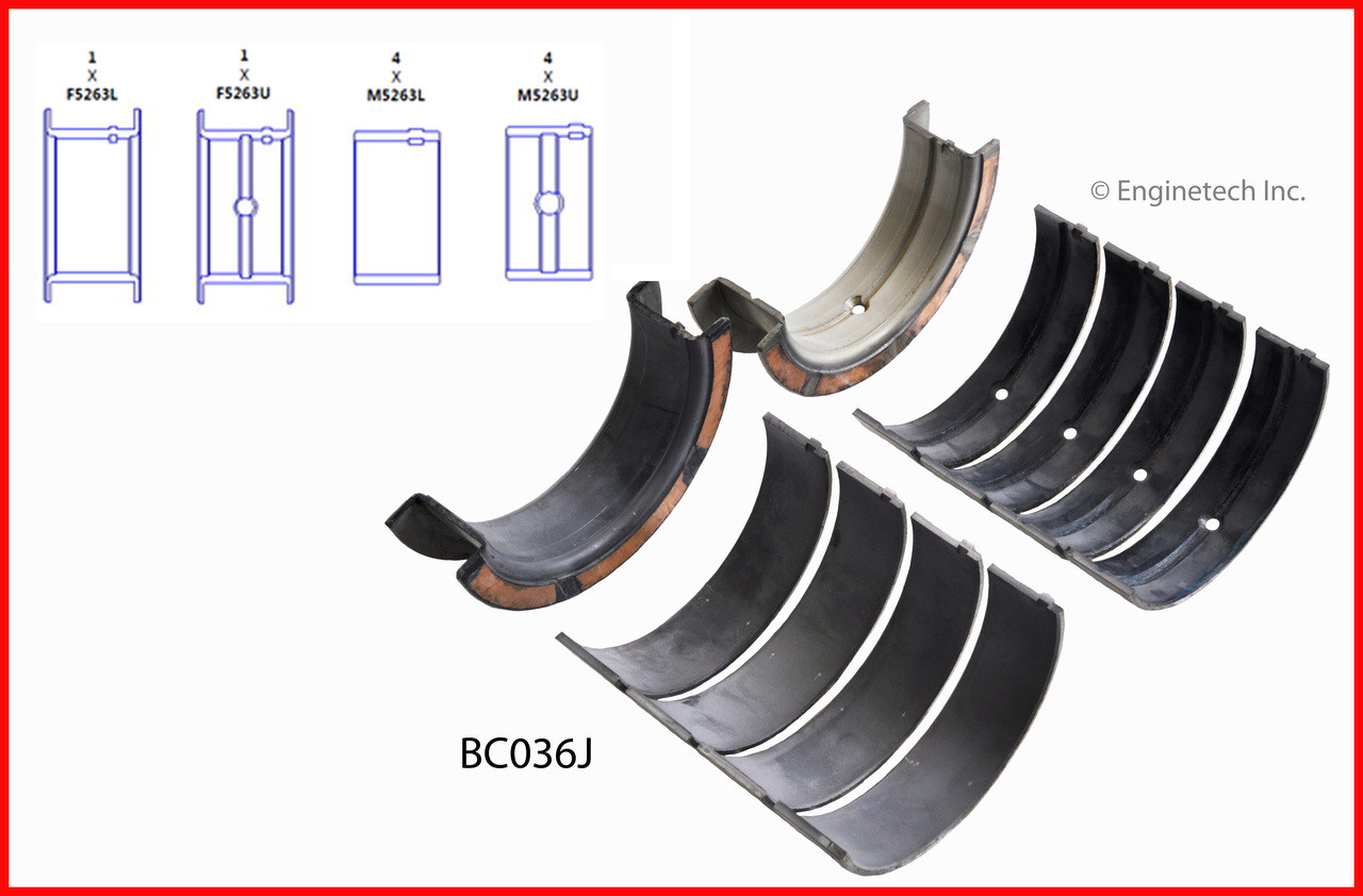 Crankshaft Main Bearing Set - 1997 Ford E-350 Econoline Club Wagon 7.3L (BC036J.D36)