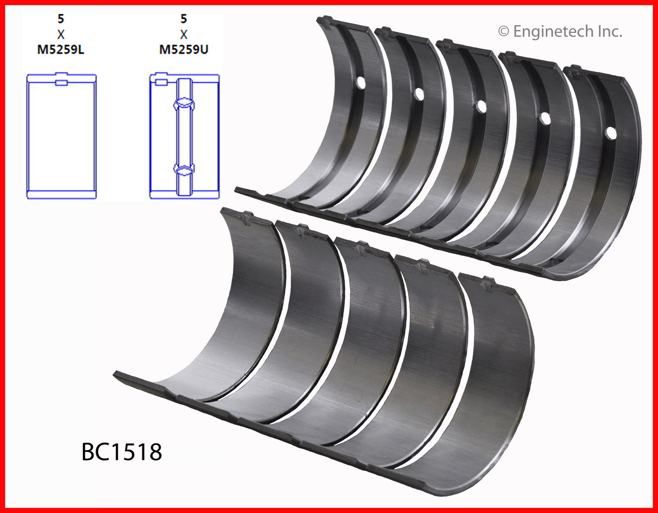 Crankshaft Main Bearing Set - 1992 Acura Integra 1.8L (BC1518.B12)