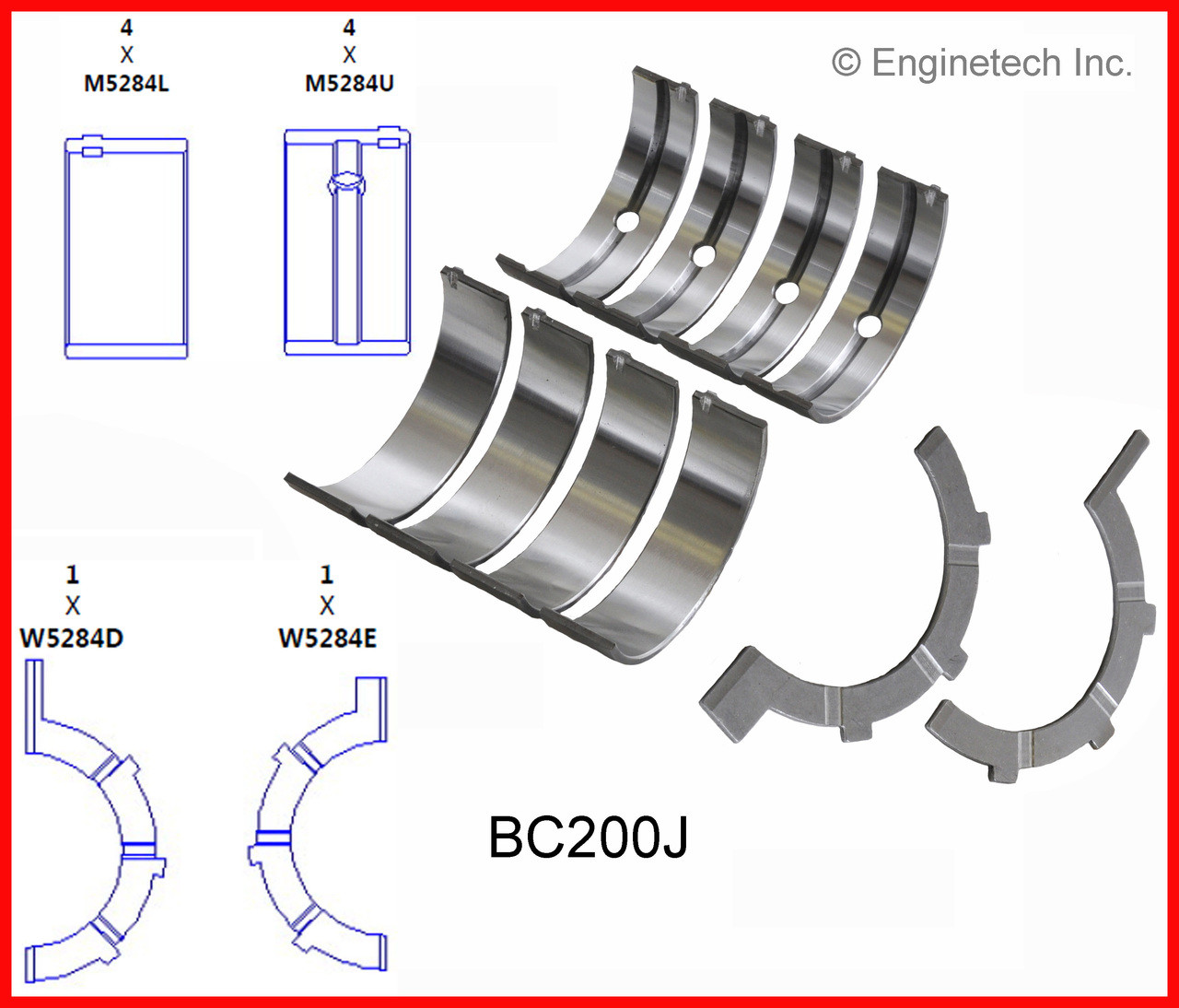 Crankshaft Main Bearing Set - 2005 Dodge Dakota 3.7L (BC200J.C27)