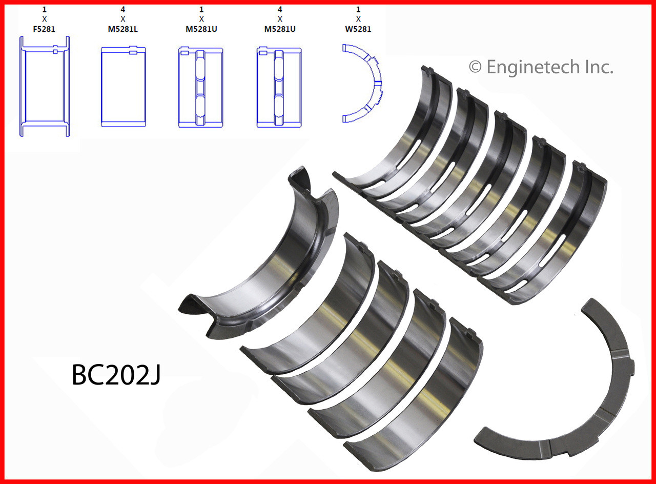 Crankshaft Main Bearing Set - 2003 Ford E-150 4.6L (BC202J.K126)