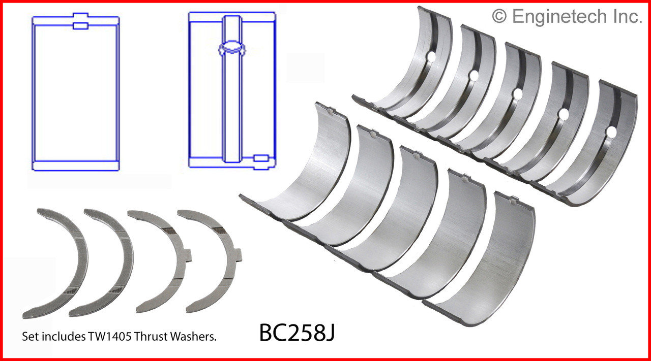 Crankshaft Main Bearing Set - 1985 Toyota 4Runner 2.4L (BC258J.H80)