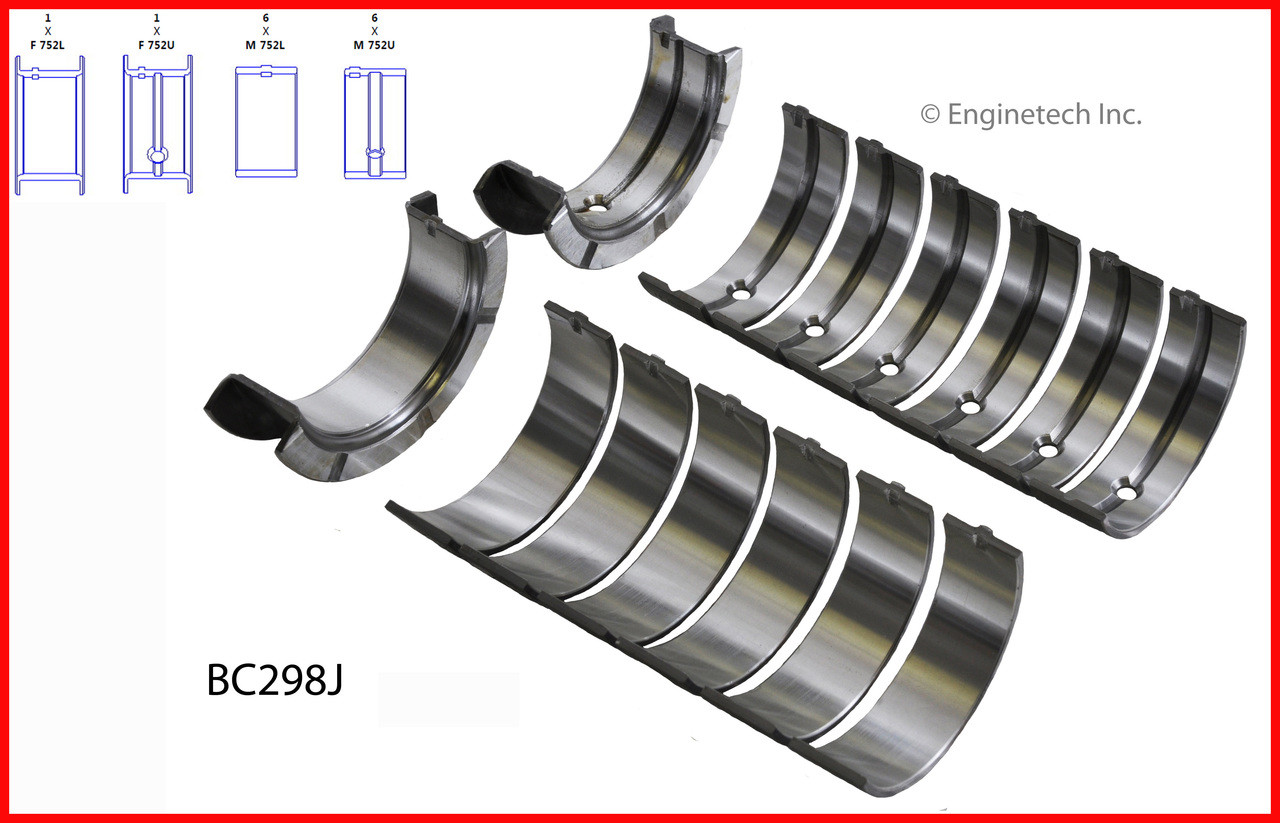 Crankshaft Main Bearing Set - 1987 GMC P2500 4.8L (BC298J.L7012)