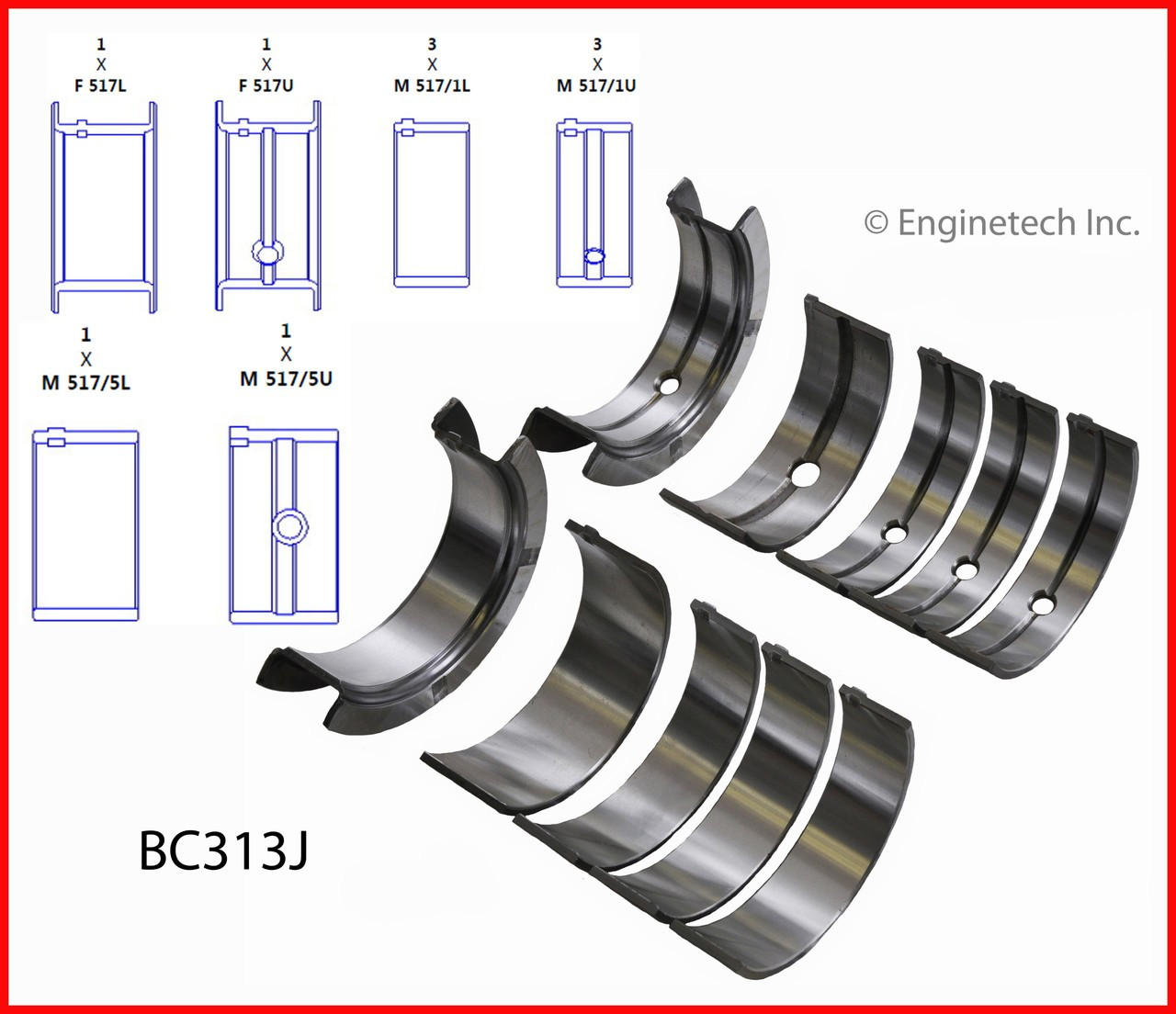 Crankshaft Main Bearing Set - 1985 Dodge D250 5.9L (BC313J.L1392)