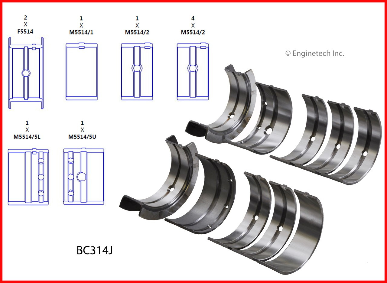 Crankshaft Main Bearing Set - 1985 Oldsmobile Toronado 5.0L (BC314J.L2256)