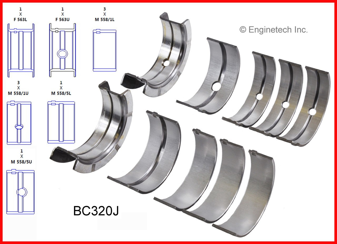 Crankshaft Main Bearing Set - 2000 Dodge Ram 2500 Van 5.2L (BC320J.L2864)