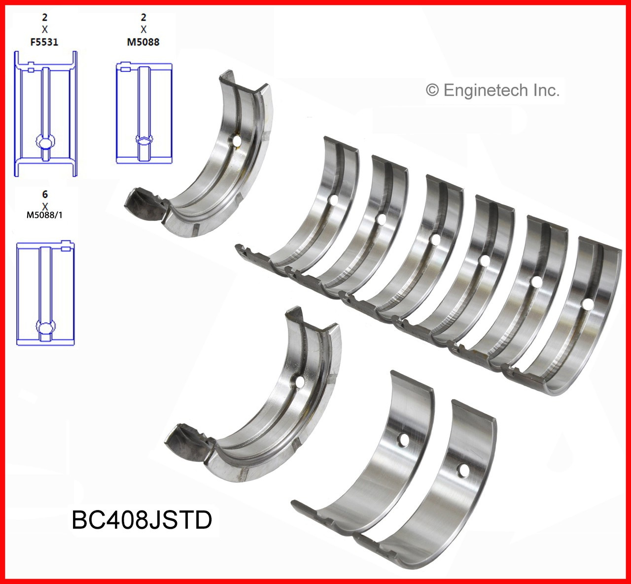 Crankshaft Main Bearing Set - 2000 GMC Sonoma 2.2L (BC408J.G68)