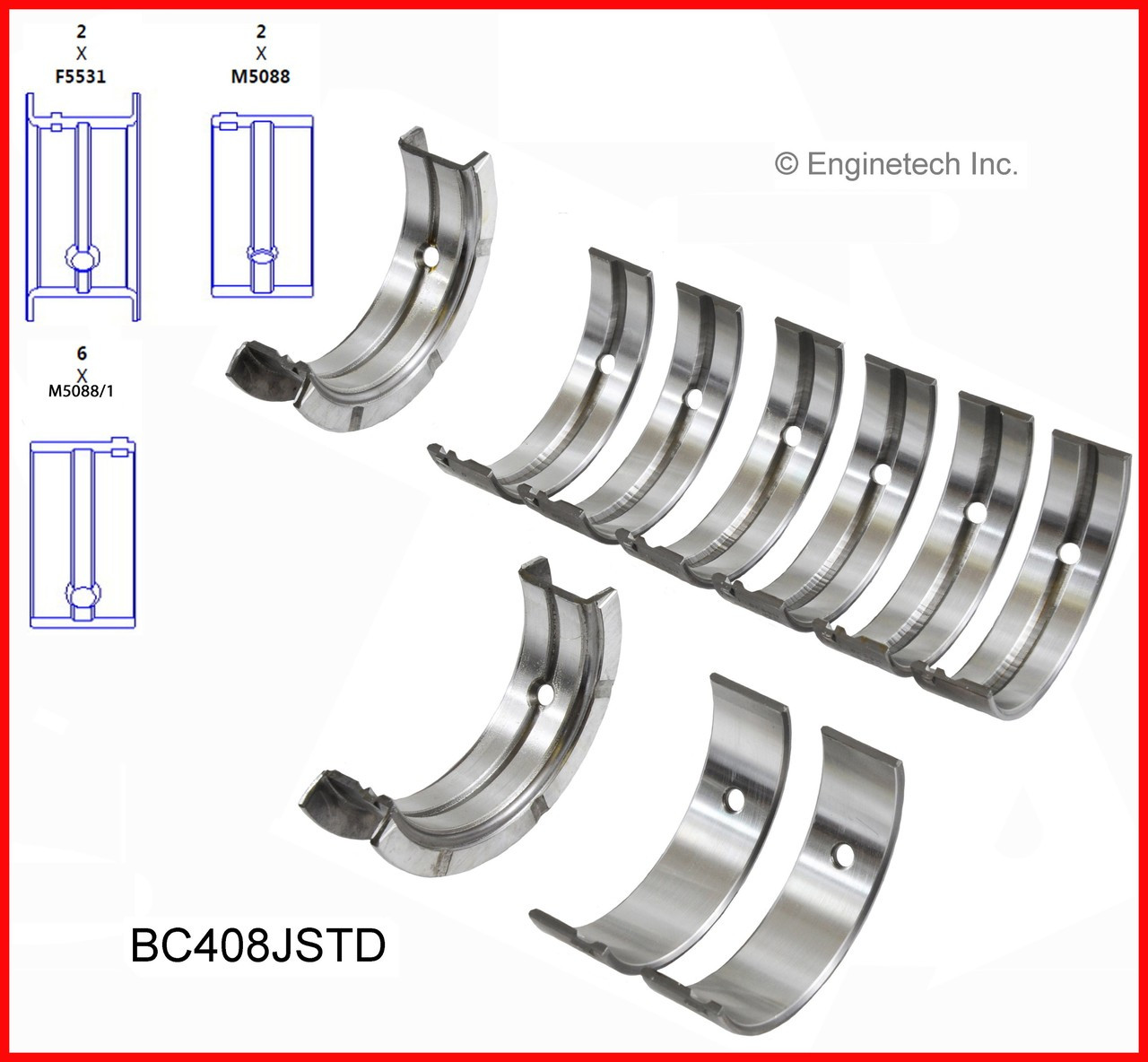 Crankshaft Main Bearing Set - 2001 Chevrolet Cavalier 2.2L (BC408J.H80)