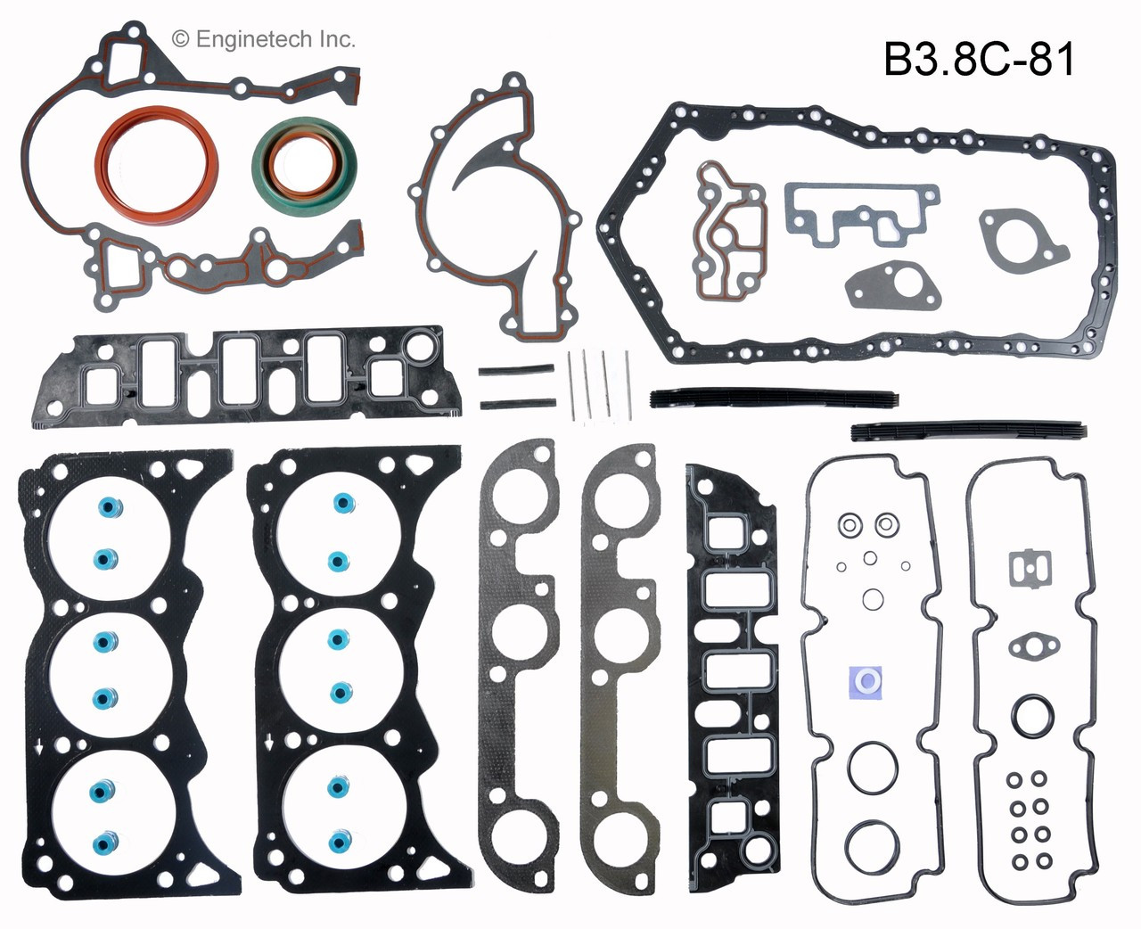 1990 Buick Riviera 3.8L Engine Gasket Set B3.8C-81 -4