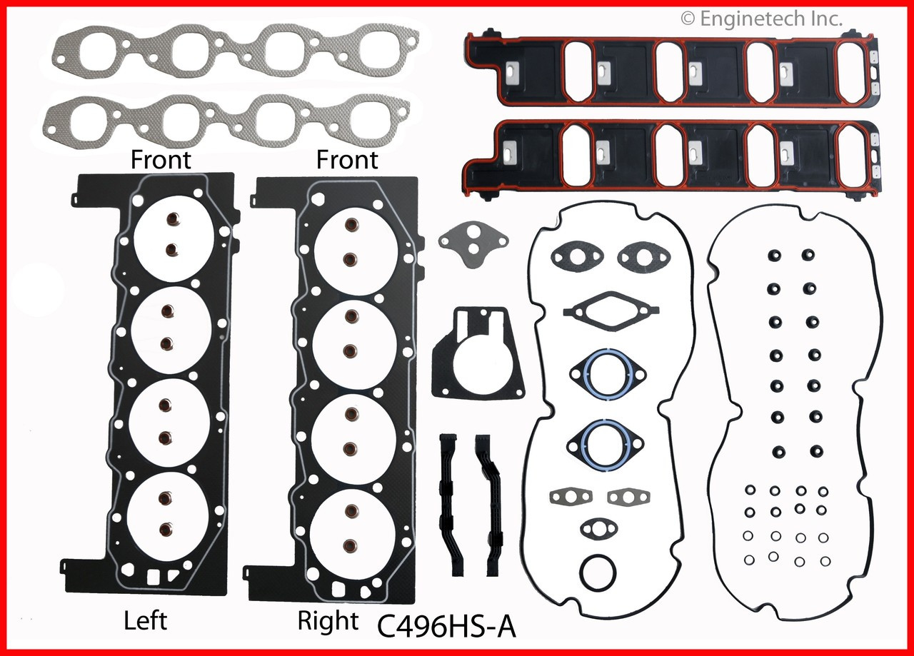2001 Chevrolet Silverado 3500 8.1L Engine Cylinder Head Gasket Set C496HS-A -5