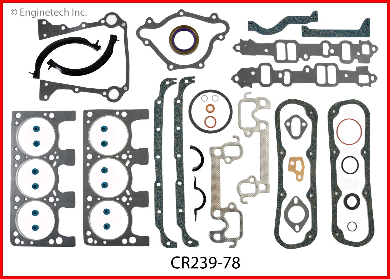 1990 Dodge W150 3.9L Engine Gasket Set CR239-78 -5