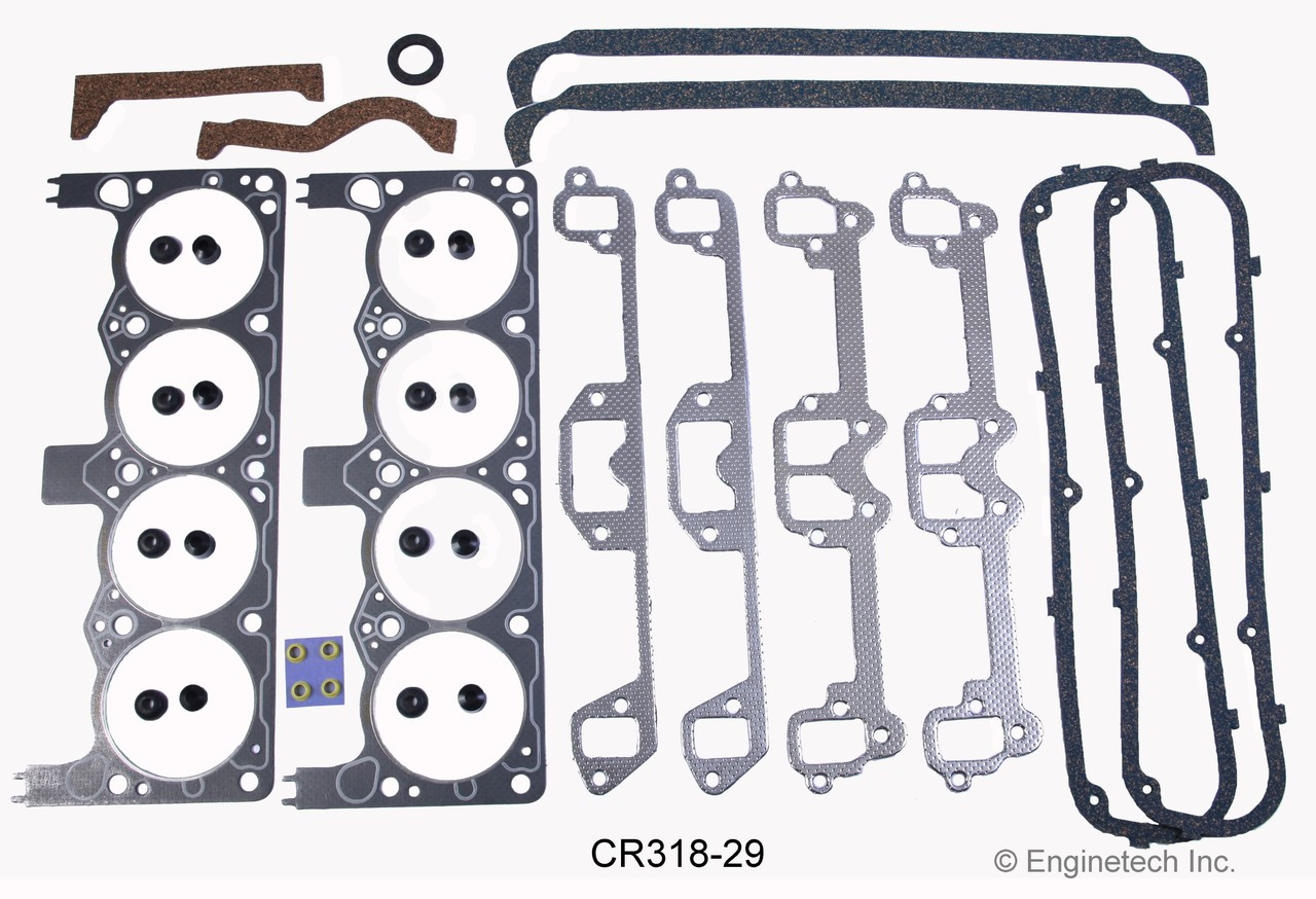 1989 Dodge B150 5.2L Engine Gasket Set CR318-29 -608