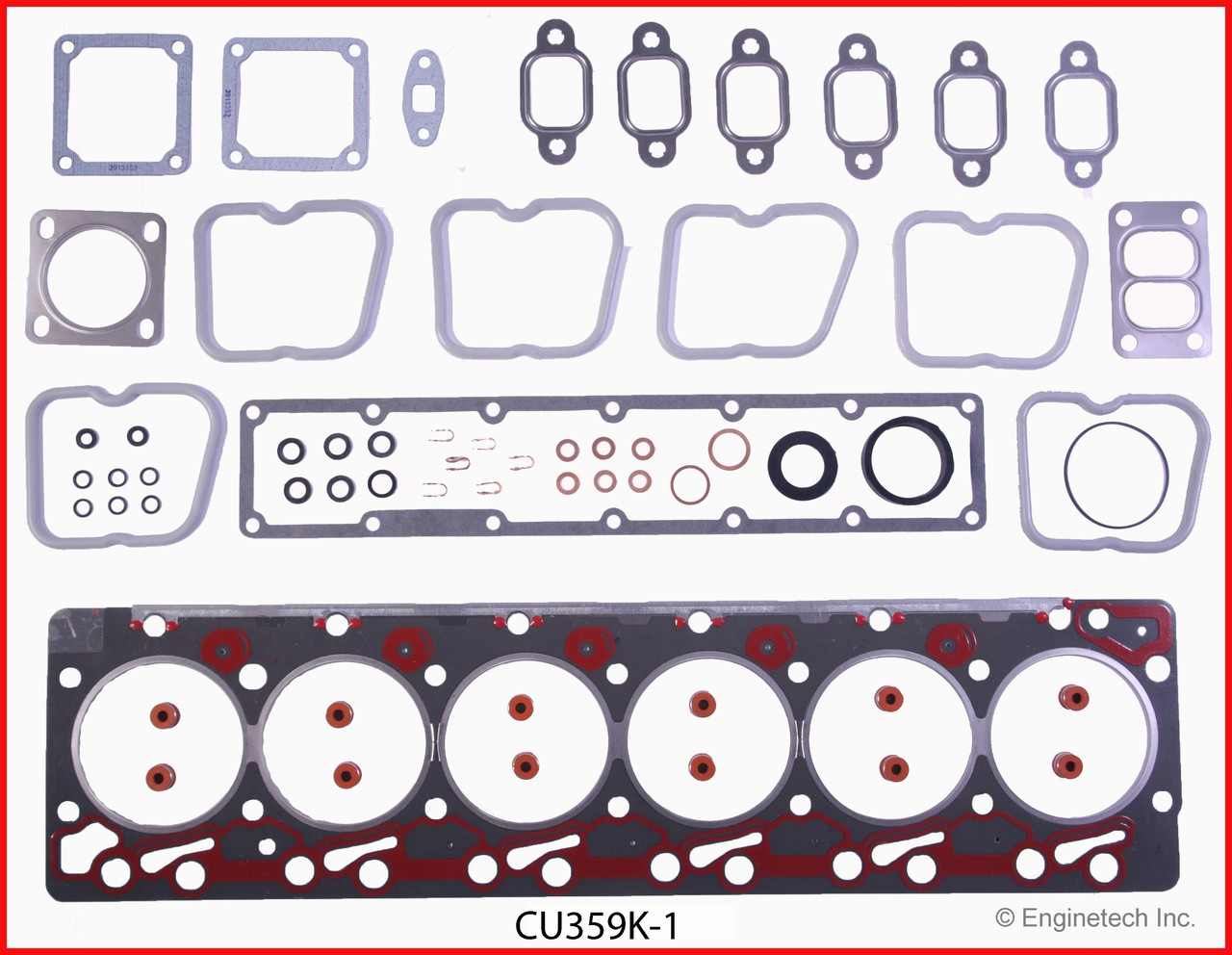 1990 Dodge D250 5.9L Engine Gasket Set CU359K-1 -5