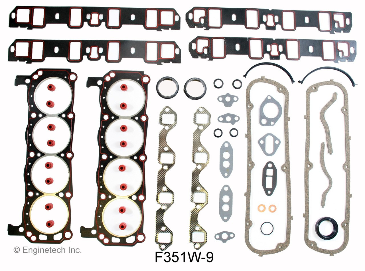 1985 Ford E-150 Econoline 5.8L Engine Gasket Set F351W-9 -38