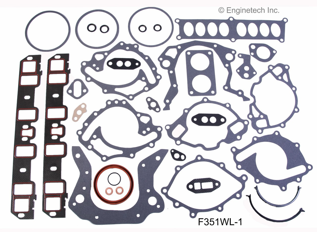 1989 Ford E-150 Econoline Club Wagon 5.8L Engine Gasket Set F351WL-1 -19