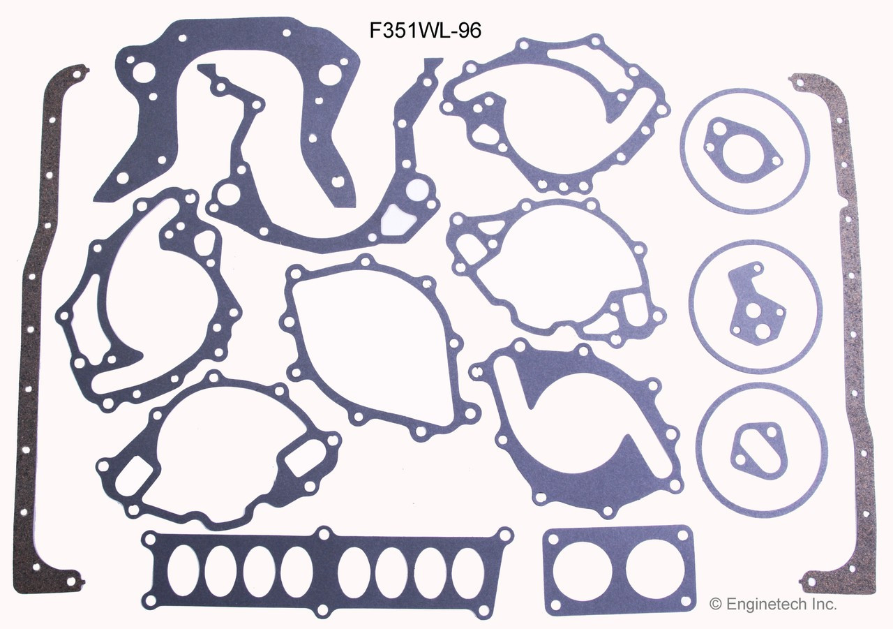 1988 Ford E-150 Econoline Club Wagon 5.8L Engine Gasket Set F351WL-9 -13