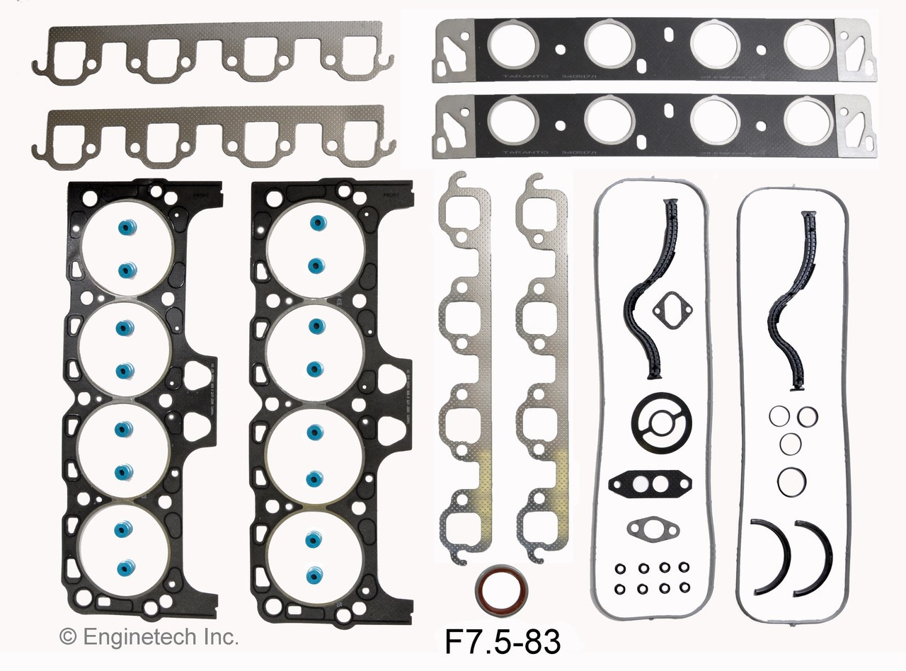 1992 Ford F-350 7.5L Engine Gasket Set F7.5-83 -9