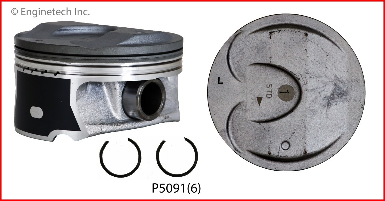 Piston Set - 2014 Cadillac SRX 3.6L Engine - P5091(6)ZE14