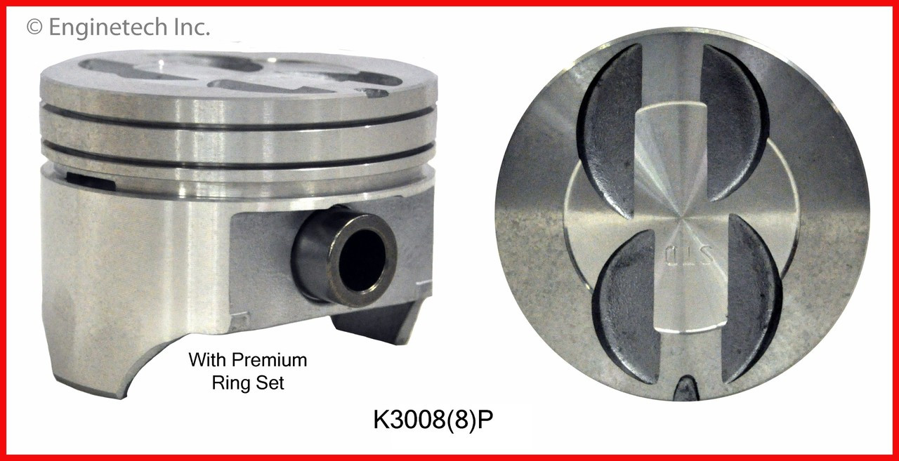 Piston and Ring Kit - 1992 Ford E-150 Econoline 5.0L Engine - K3008(8)ZE370