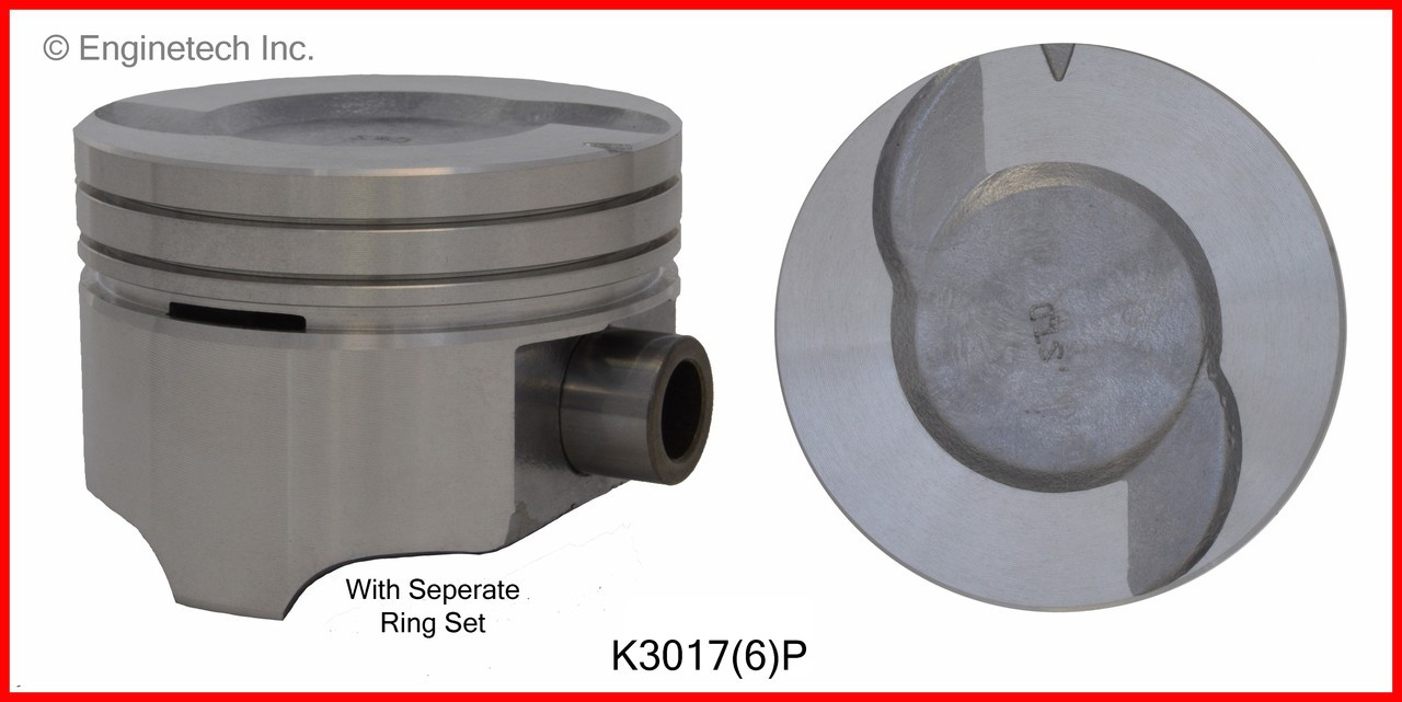 Piston and Ring Kit - 1990 Ford Taurus 3.8L Engine - K3017(6)ZE44