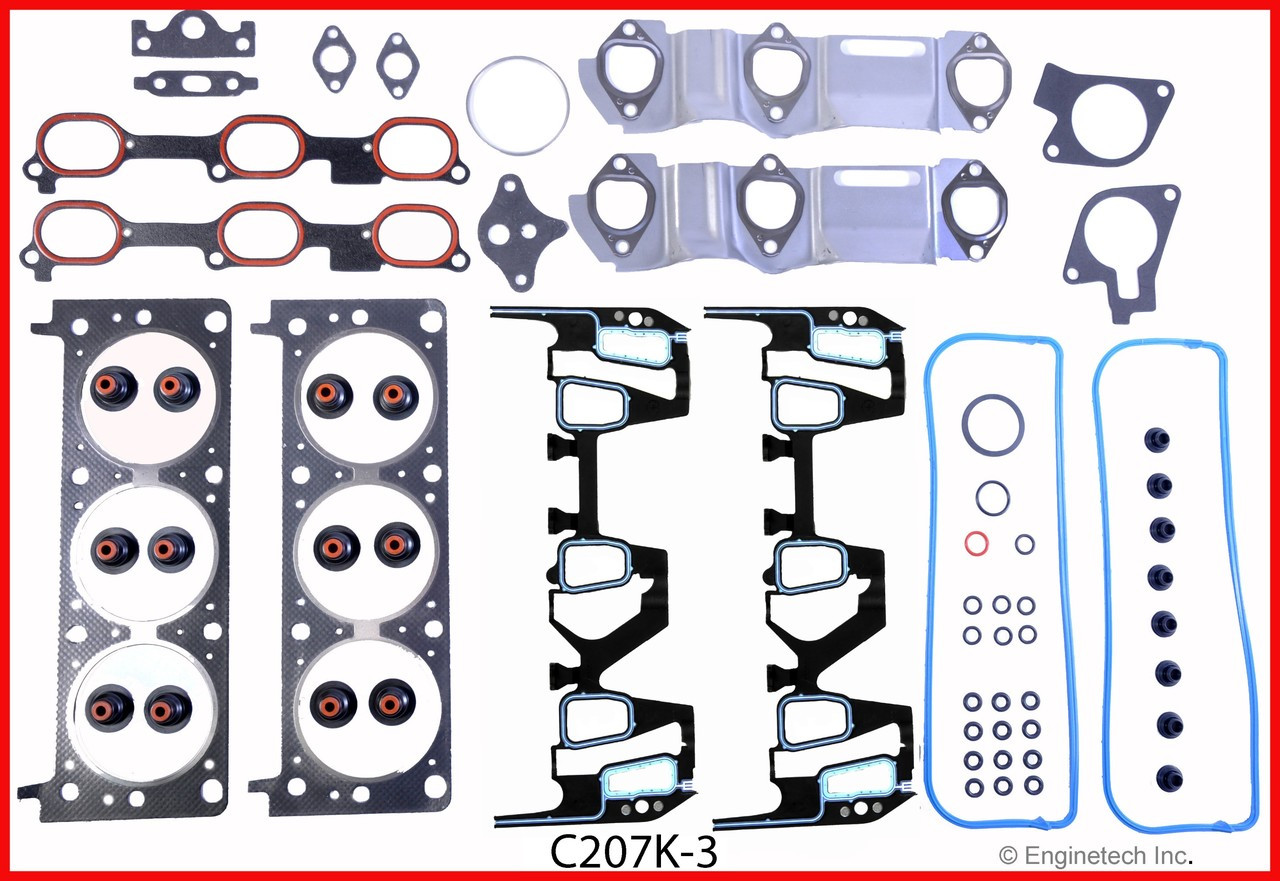 2001 Pontiac Grand Am 3.4L Engine Gasket Set C207K-3 -12