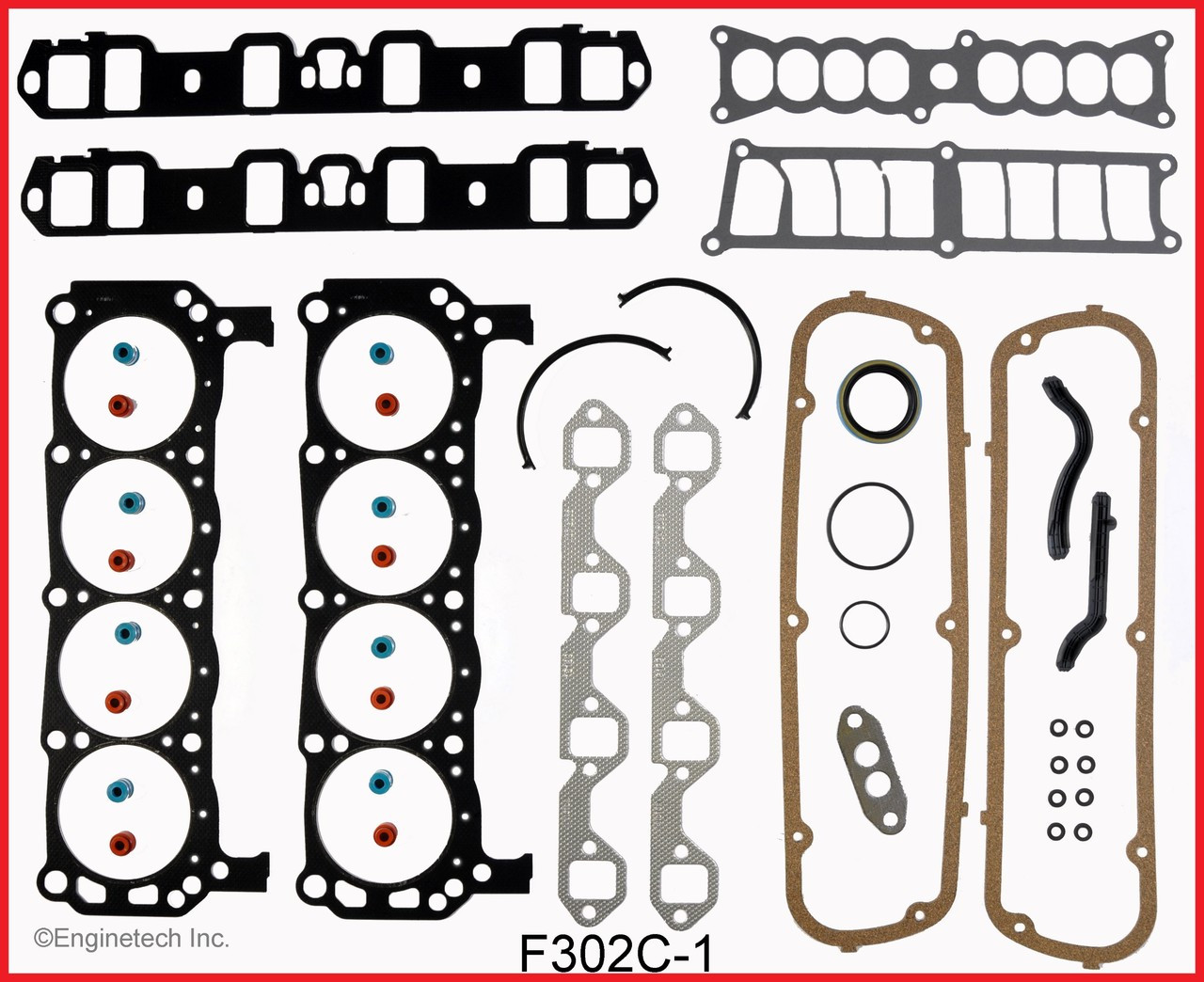 1987 Lincoln Continental 5.0L Engine Gasket Set F302C-1 -5