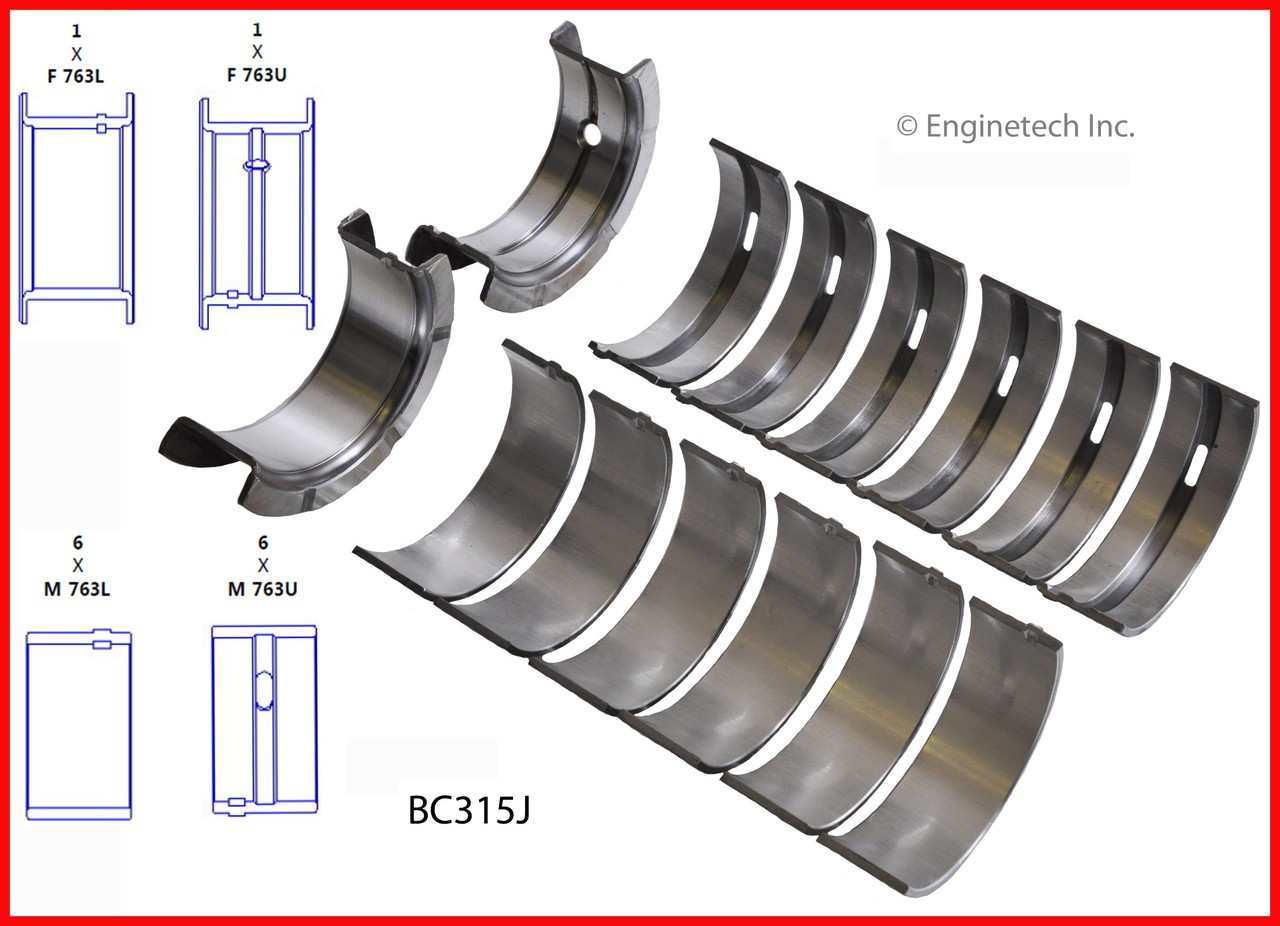 1988 Jeep Wagoneer 4.0L Engine Crankshaft Main Bearing Set BC315J -1992