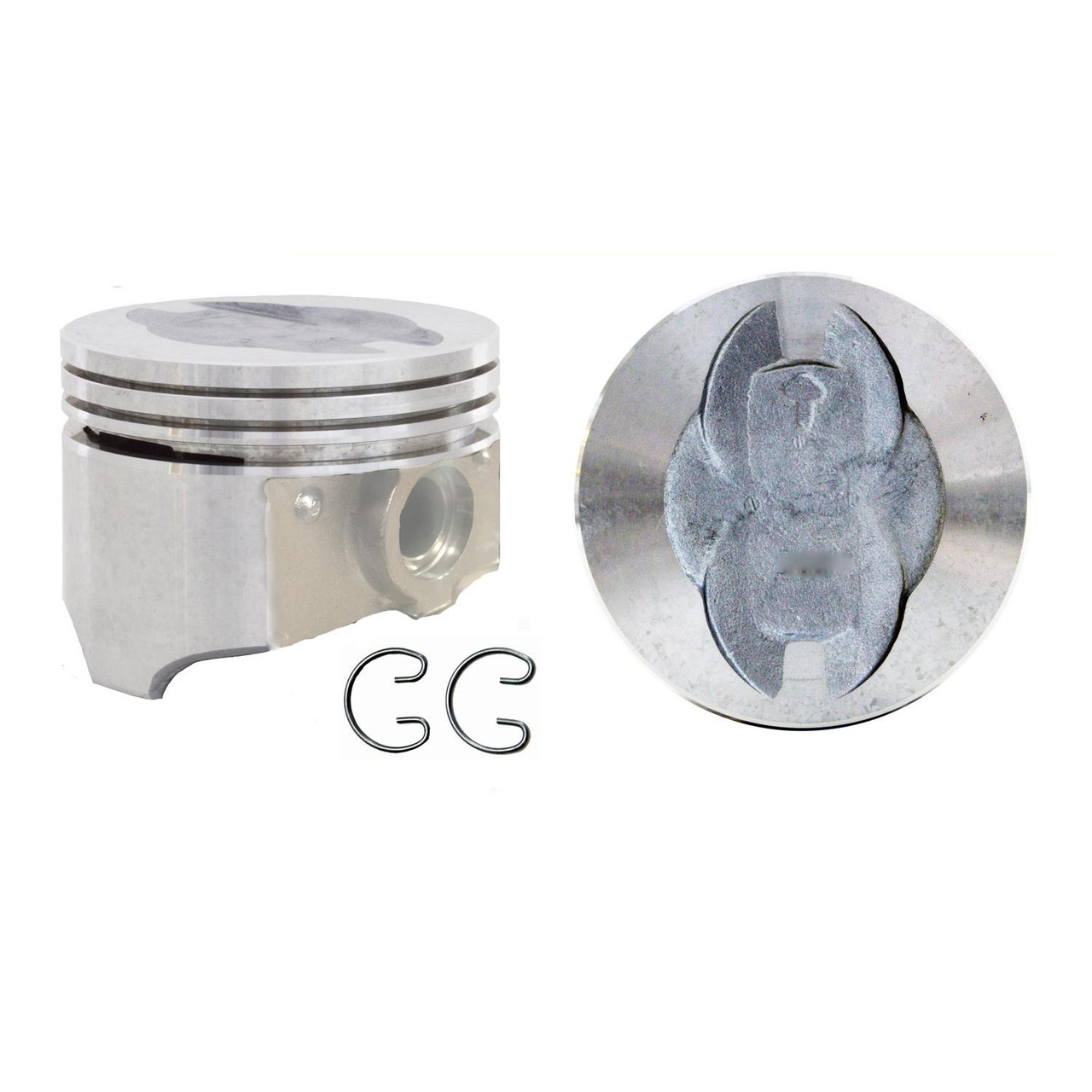 Piston Set (Qty. 8) - Ford 6.4L 390 6.7L 410 Dish Top - Enginetech P1529(8)