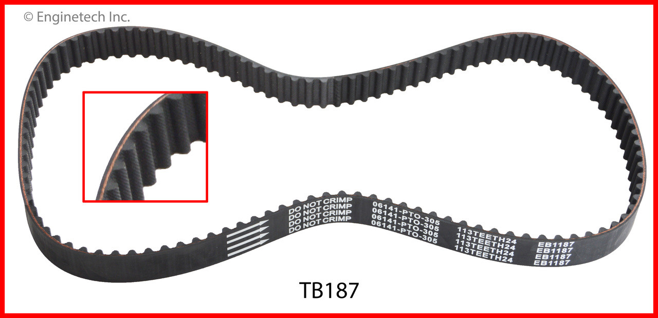 1993 Honda Prelude 2.2L Engine Timing Belt TB187 -11