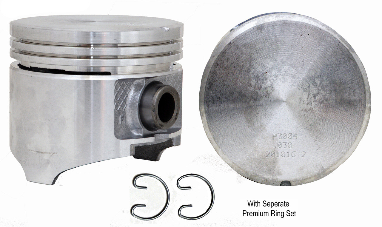 Piston and Premium Ring Kit - Chrysler Dodge RAM Jeep 5.2L 318 - Enginetech K3004(8)P