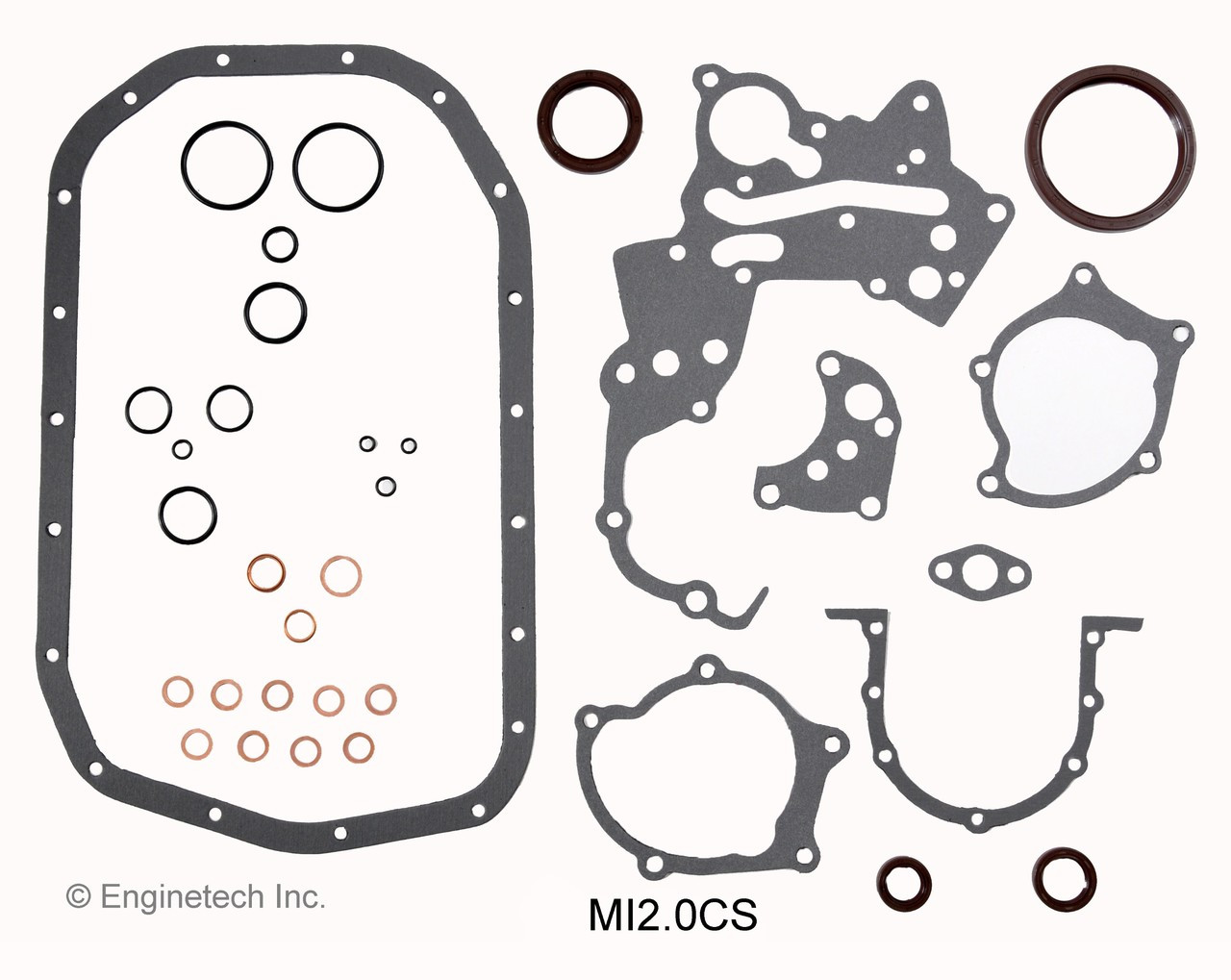 1990 Mitsubishi Eclipse 2.0L Engine Lower Gasket Set MI2.0CS -53