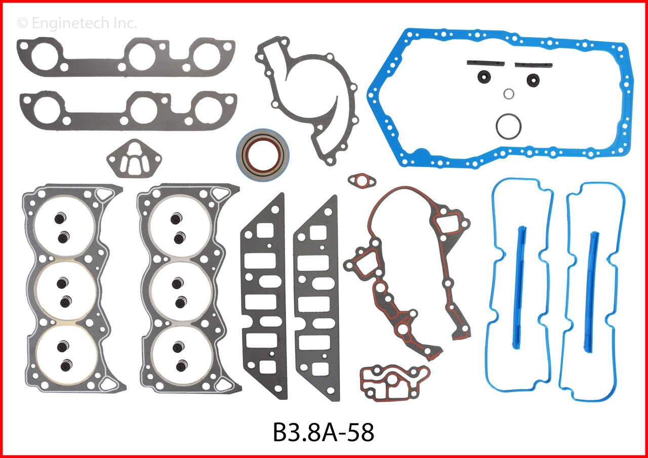 1989 Oldsmobile Delta 88 3.8L Engine Gasket Set B3.8A-58 -12