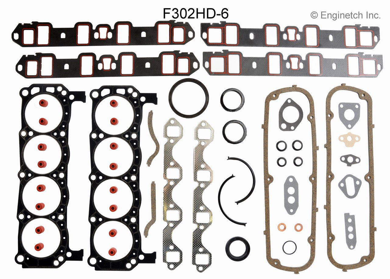 1985 Lincoln Continental 5.0L Engine Gasket Set F302HD-6 -43