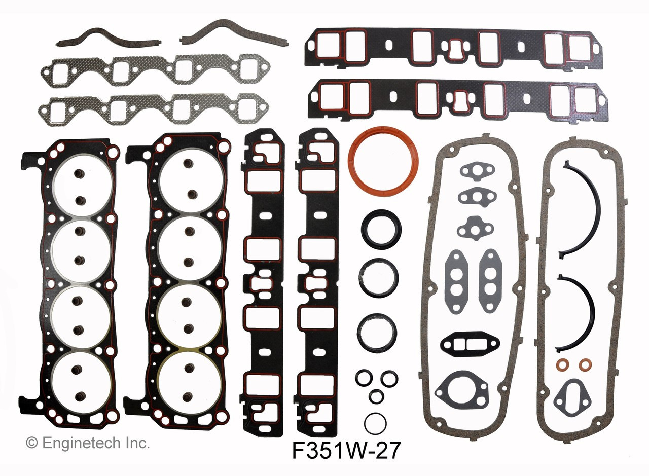 1986 Ford Bronco 5.8L Engine Gasket Set F351W-27 -54