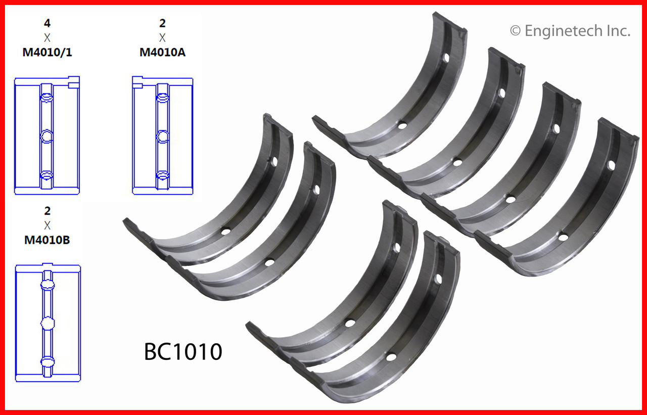 1998 Isuzu Rodeo 3.2L Engine Crankshaft Main Bearing Set BC1010 -75