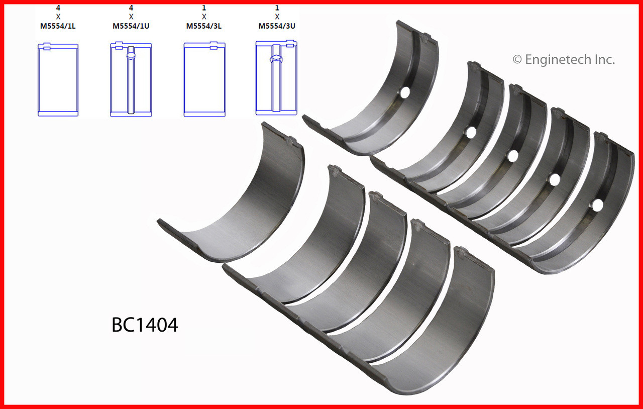 2000 Toyota Camry 2.2L Engine Crankshaft Main Bearing Set BC1404 -183