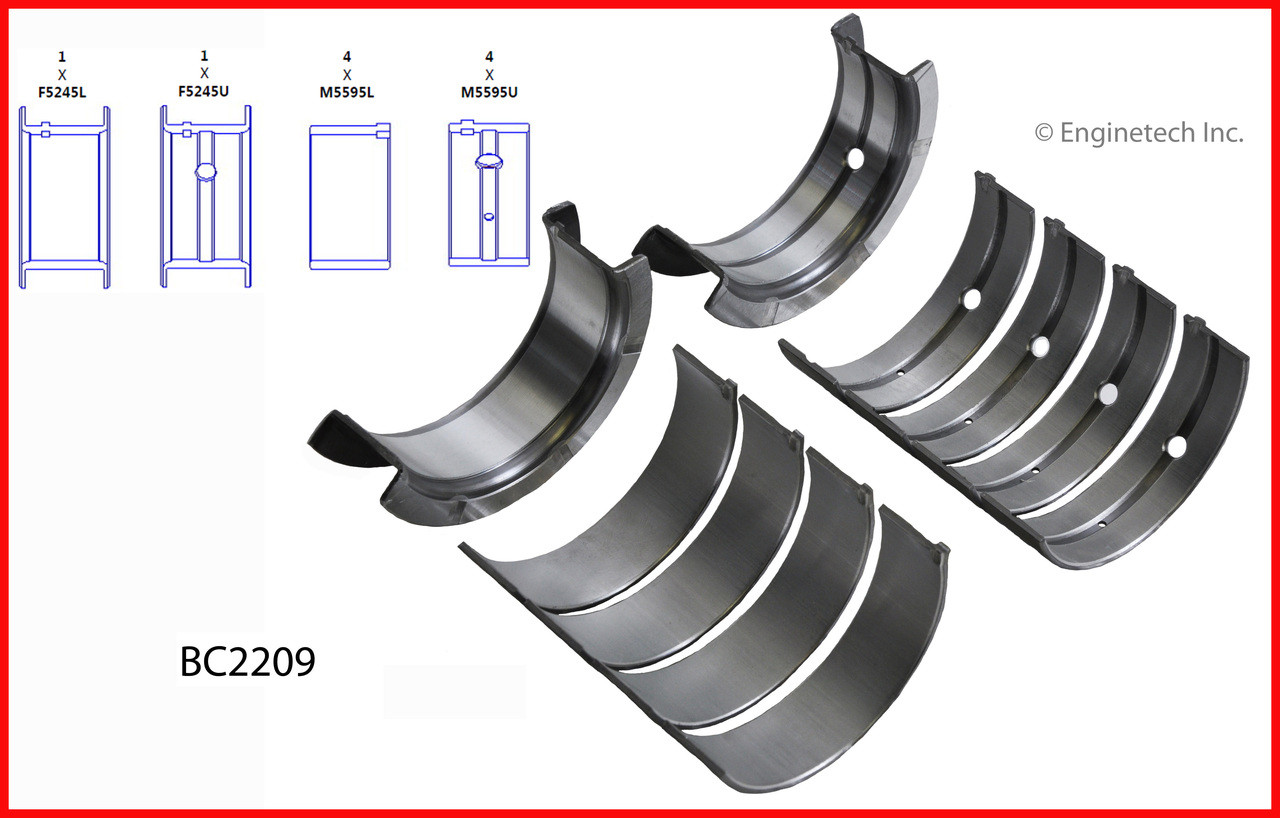 1996 Nissan 240SX 2.4L Engine Crankshaft Main Bearing Set BC2209 -63