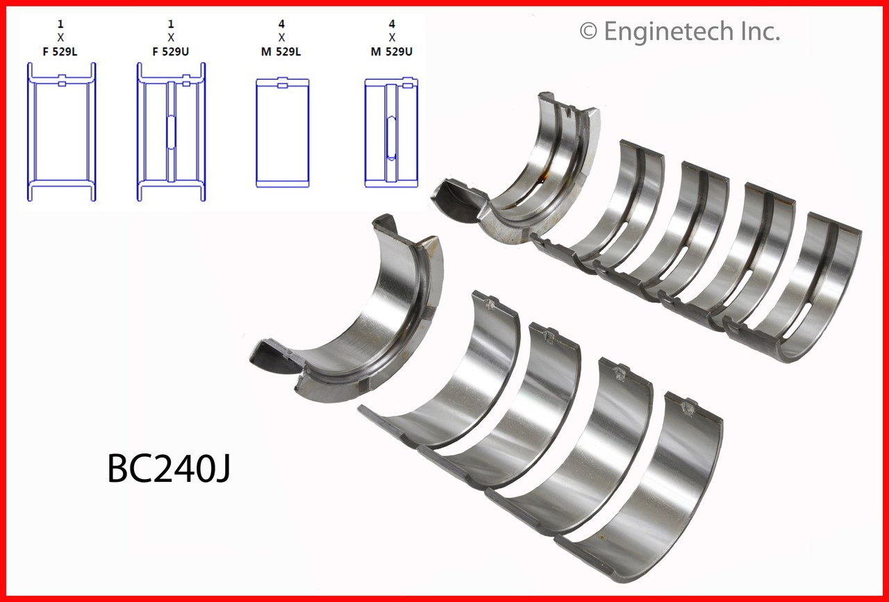 1986 Ford E-150 Econoline Club Wagon 5.0L Engine Crankshaft Main Bearing Set BC240J -3786