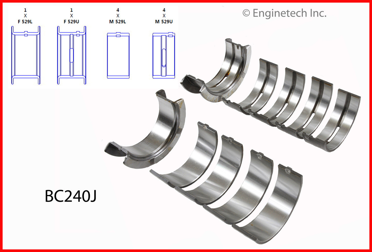 1995 Ford E-150 Econoline Club Wagon 5.0L Engine Crankshaft Main Bearing Set BC240J -4290