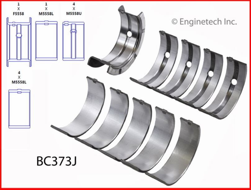 1987 Mercury Lynx 1.9L Engine Crankshaft Main Bearing Set BC373J -56