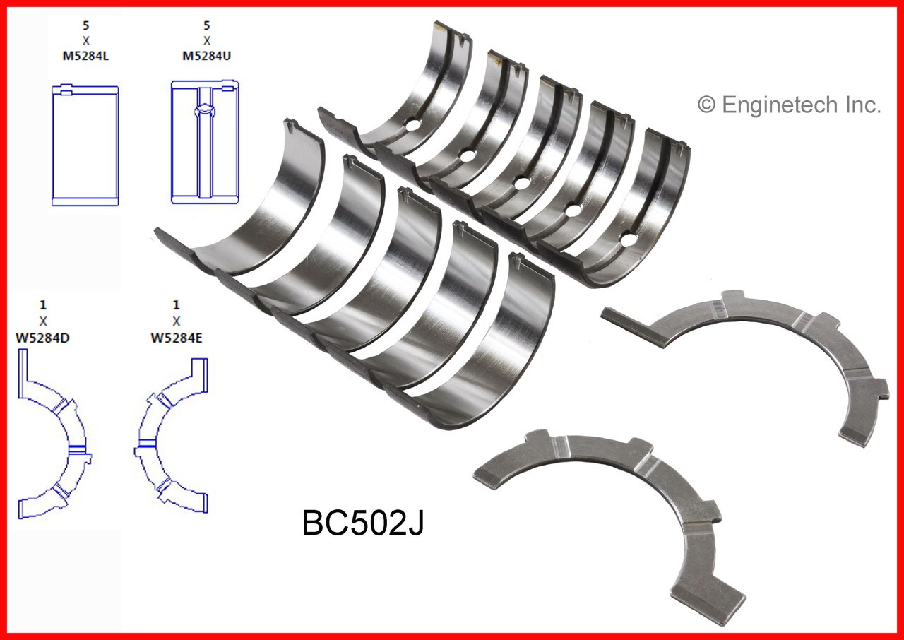 2000 Dodge Dakota 4.7L Engine Crankshaft Main Bearing Set BC502J -4