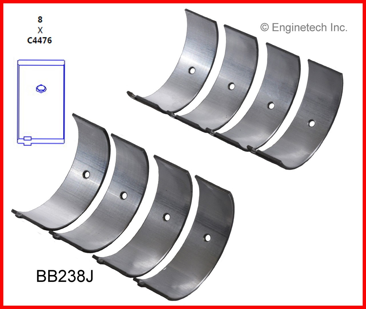 1991 Ford Ranger 2.3L Engine Connecting Rod Bearing Set BB238J -448