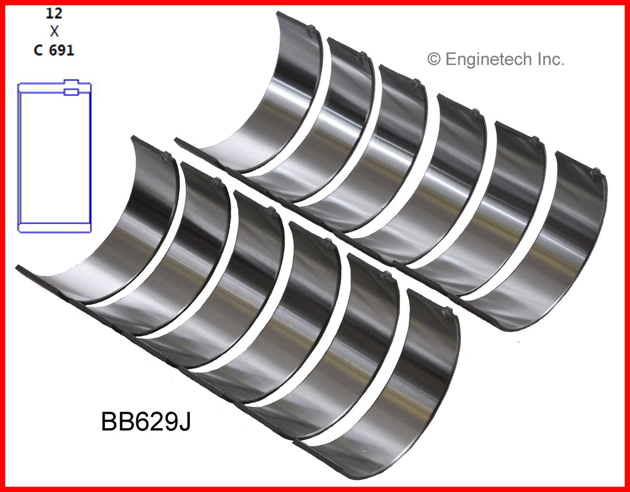 1993 Ford Tempo 3.0L Engine Connecting Rod Bearing Set BB629J -128