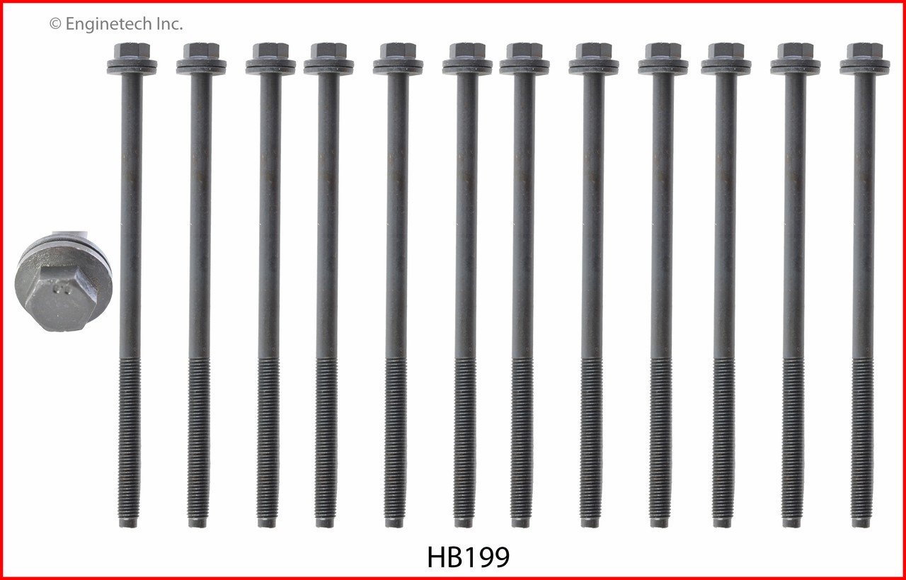2002 Ford E-350 Super Duty 6.8L Engine Cylinder Head Bolt Set HB199 -35