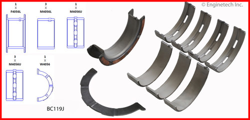 2005 Mazda MPV 3.0L Engine Crankshaft Main Bearing Set BC119J.P225