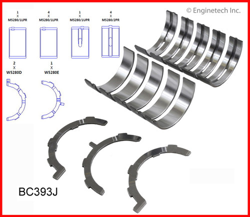 1998 Ford E-150 Econoline Club Wagon 4.6L Engine Crankshaft Main Bearing Set BC393J.P132