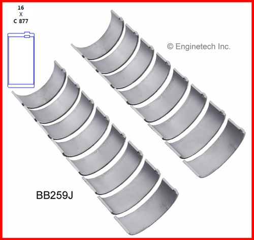 1995 Ford E-350 Econoline Club Wagon 7.3L Engine Connecting Rod Bearing Set BB259J.P16