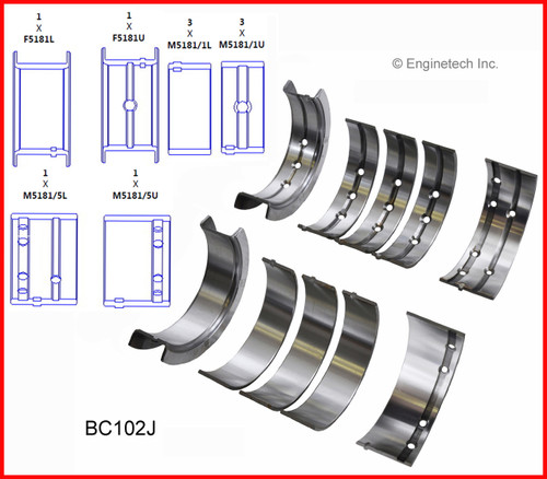 Crankshaft Main Bearing Set - 1990 GMC C3500 6.2L (BC102J.L1236)