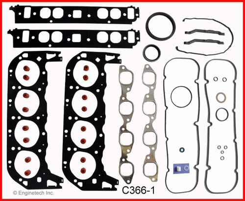 1991 Chevrolet C60 Kodiak 6.0L Engine Gasket Set C366-1 -3