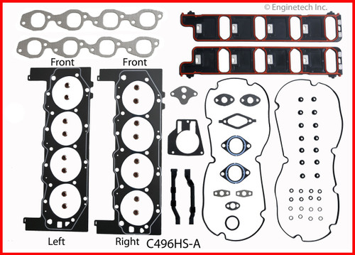 2002 Chevrolet C3500HD 8.1L Engine Cylinder Head Gasket Set C496HS-A -12